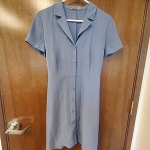 EVERLANE The Japanese‎ GoWeave Notch Shirt Dress in Blue size 8